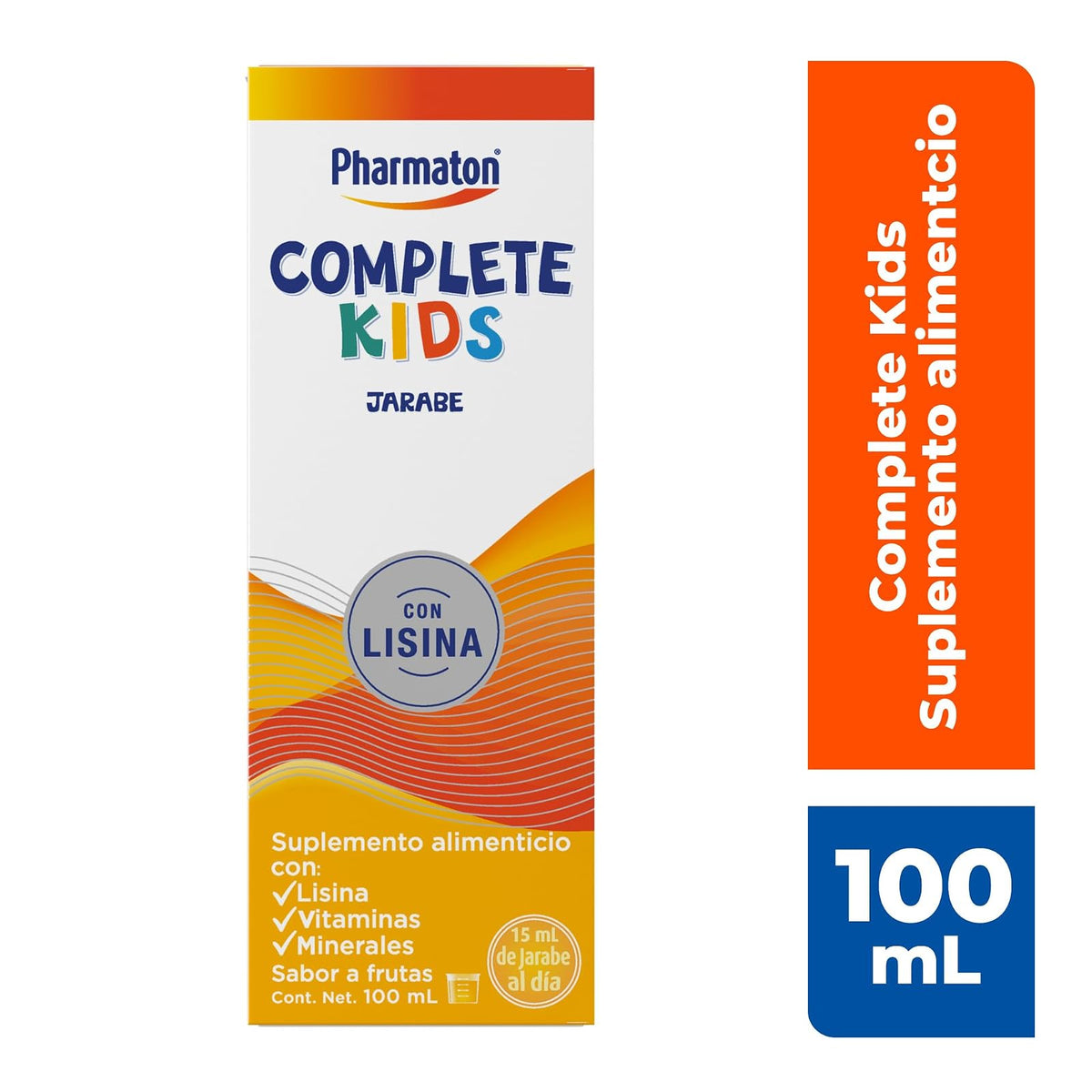 Pharmaton Complete Kids Suplemento Alimenticio en Jarabe, 100 ml. Complementa las Deficiencias de Vitaminas y Minerales en Niños de 4 a 12 años