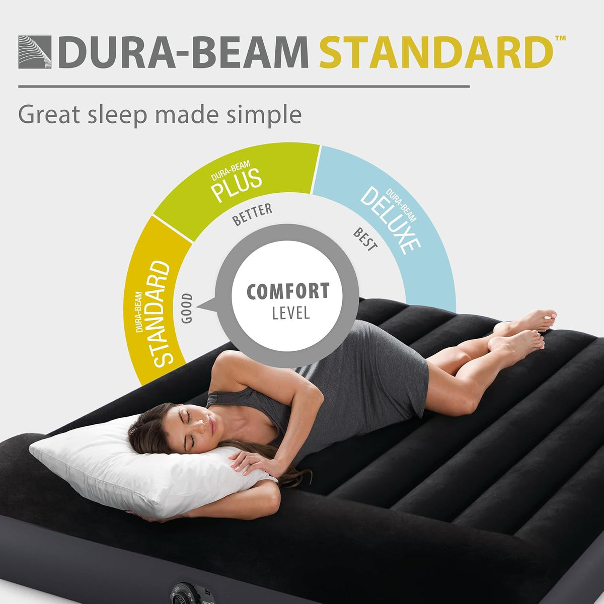 Intex 64145ED Dura Beam Standard - Cama Hinchable clásica con Bomba Interna, Doble