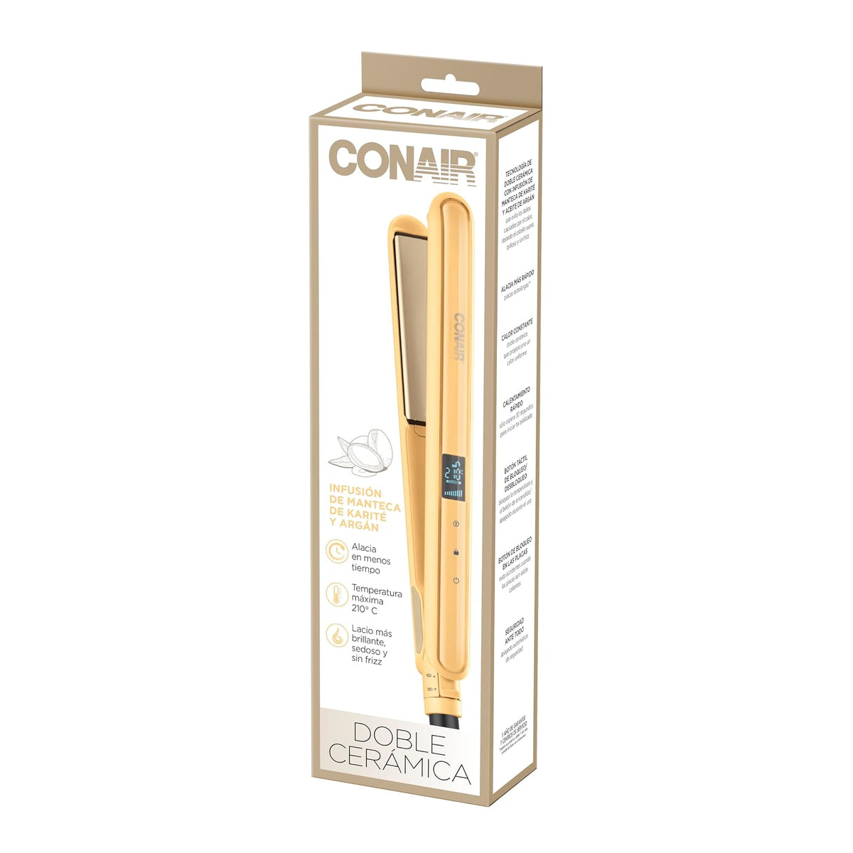 Alaciadora 1" Doble Ceramica Digital Amarilla Conair