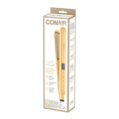 Alaciadora 1" Doble Ceramica Digital Amarilla Conair