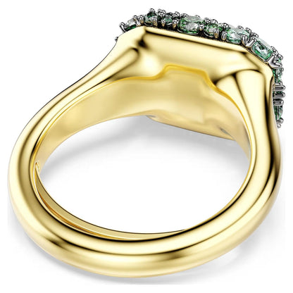 Anillo de cóctel Sublima, Talla octogonal, Verde, Acabado en oro de 18 quilates