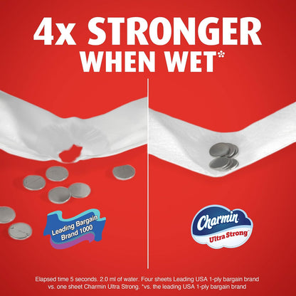 Charmin - Ultra Strong Papel Higiénico, 6 Mega Rollos, 220 Hojas por Rollo, Extra Fuerte y Duradero, No Atascable, Apto para Fosas Sépticas