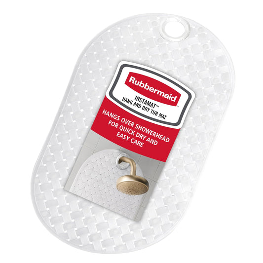Rubbermaid INSTAMAT - Alfombrilla de baño Antideslizante Que cuelga sobre el Cabezal de Ducha para un Secado rápido, Alfombrilla de Ducha de 27.2 x 15.2 Pulgadas, fácil Cuidado para bañera o Ducha