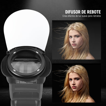NEEWER Anillo Adaptador de Cabeza de Flash Cuadrado de Silicona con Cabezal de Flash Redondo Magnético Kit de Gel de Color para Z760 NW760 NW700 NW620 NW635II TT560 Speedlite de Cabeza Cuadrada, CRM3