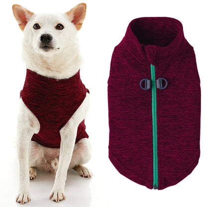 Gooby Suéter de Forro Polar con Cremallera para Perro - Small chest (~13.5") - Fucsia Wash