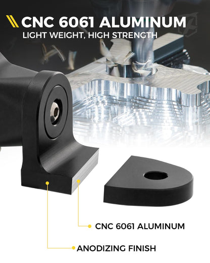 Xprite - Soporte para poste de bandera resistente, soporte de luz de látigo, aleación de aluminio CNC 6061, soporte de montaje de luz ajustable rápido de 360°, compatible con Polaris Rzr XP Can-Am x3,