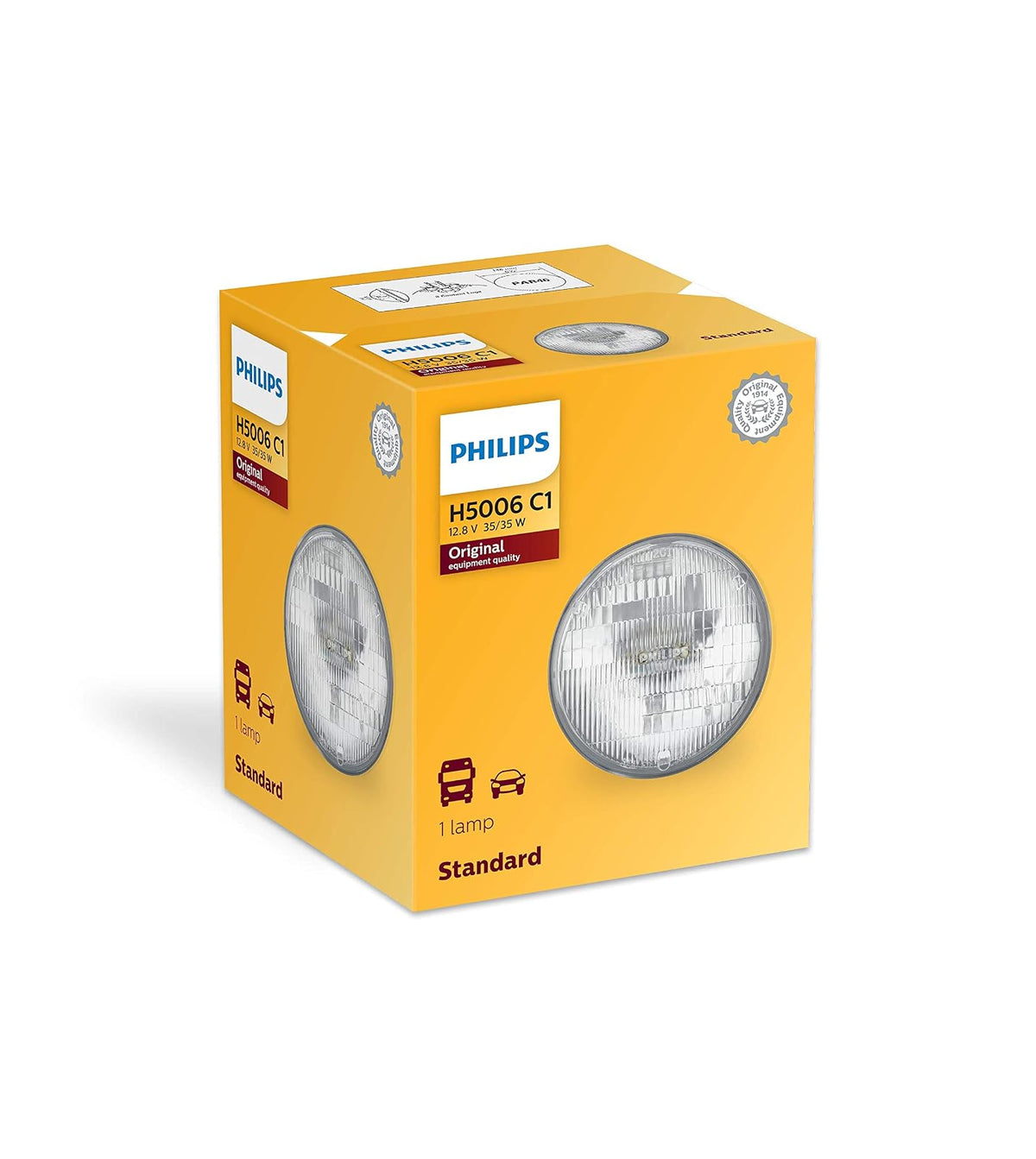 Philips Faro Sellado Halógeno Estándar para Automóvil, Reemplazo Equipo Original - H5006
