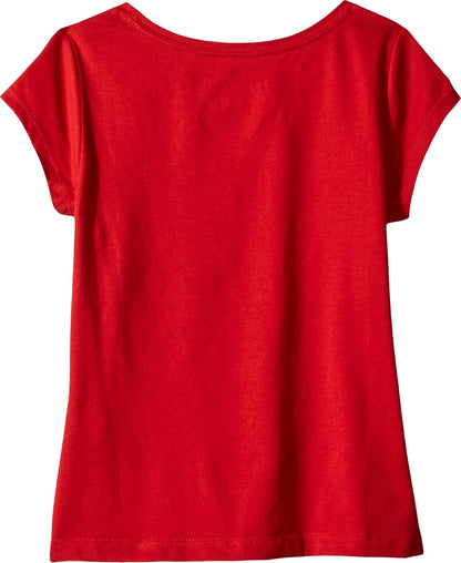 Tommy Hilfiger - Playera de Manga Corta para niñas con Logotipo de Bandera, Mezcla de algodón con Interior sin Etiqueta