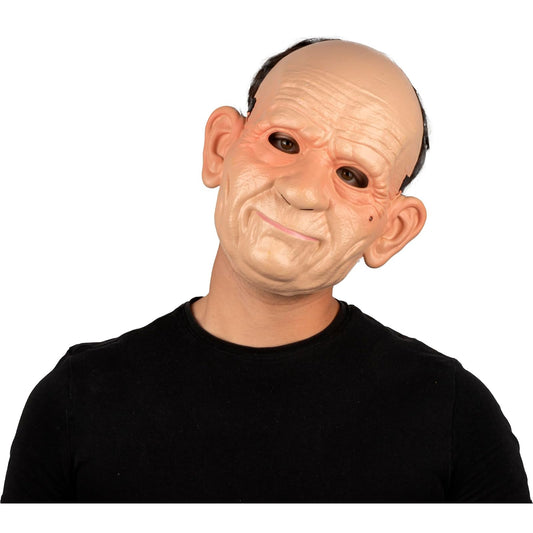 REV Viejito Máscara Plastica | Anciano de Plástico para Disfraz o Broma | Face Mask Ligera de PVC con Diseño Cómico y Detalle Realista de Arrugas | Unitalla Adulto Color Beige