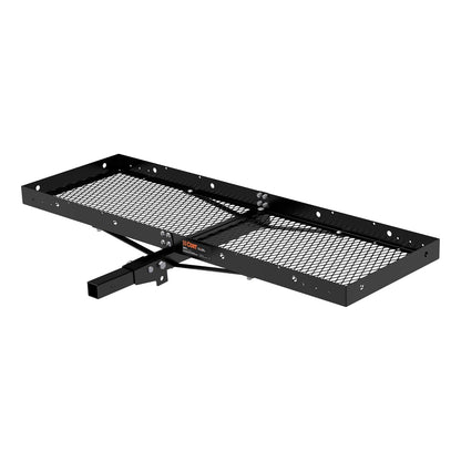 CURT 18109 Transportador de Carga de Enganche de Bandeja de 60 x 20 Pulgadas, Capacidad de 500 Libras, Acero Negro, vástago Plegable de 2 Pulgadas