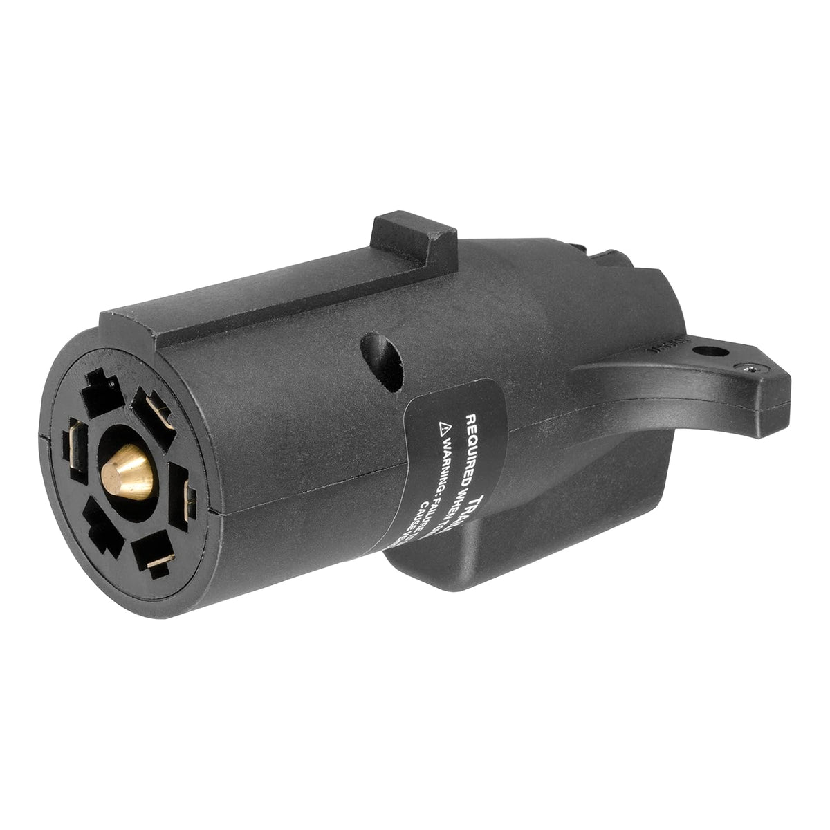 CURT Adaptador de Cableado de Remolque Plano de 7 Vías a 4 Vías Compatible con LED, 57004, Negro