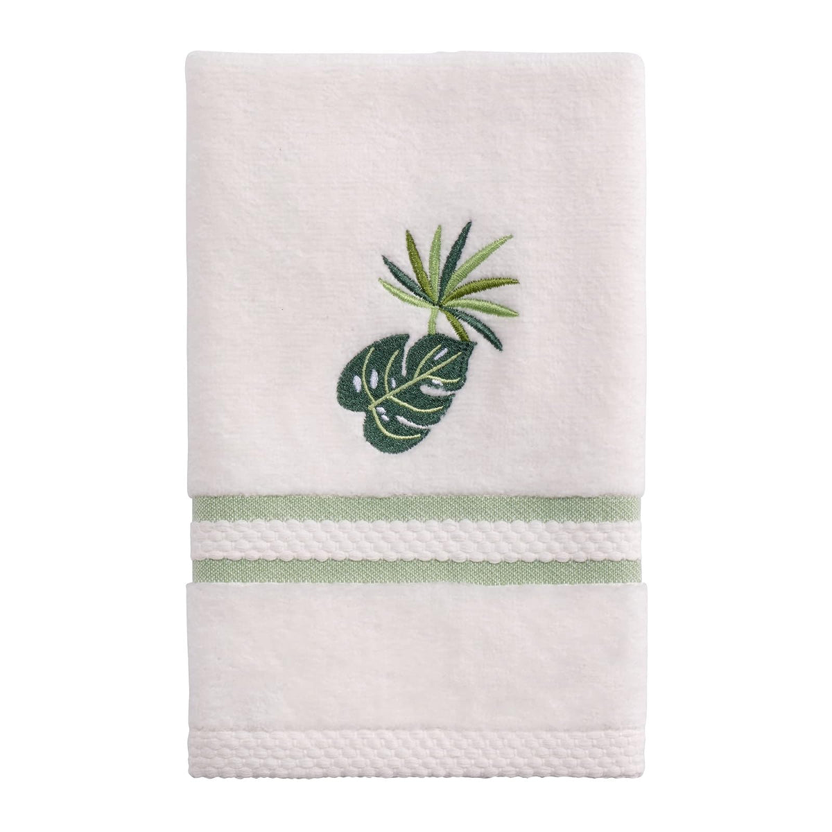 Avanti Linens - Juego de Toallas de 3 Piezas, Toallas de algodón Suaves y absorbentes (Viva Palm Collection), Color Blanco