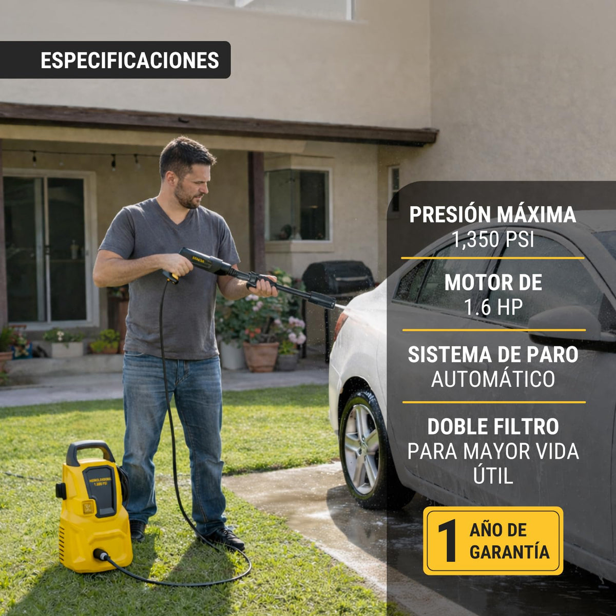 Pretul HILA-1350P, Hidrolavadora eléctrica 1350 PSI 1.6 HP 127 V / 60 Hz