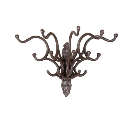 Creative Co-Op HD5946 Cast Iron Wall Hooks, Rust