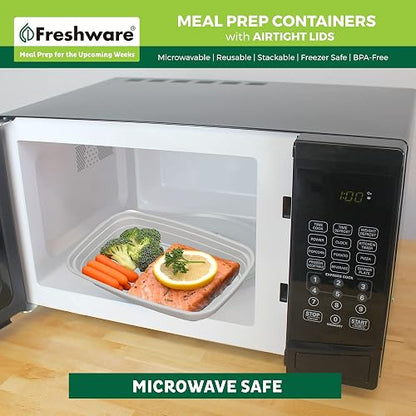 Freshware Recipiente para Preparación de Comidas 21 Unidades 1 Compartimento 828 ml