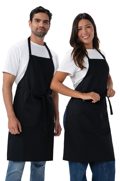 Chef Works - Delantal unisex para carnicero, negro, paquete de 2, Talla única