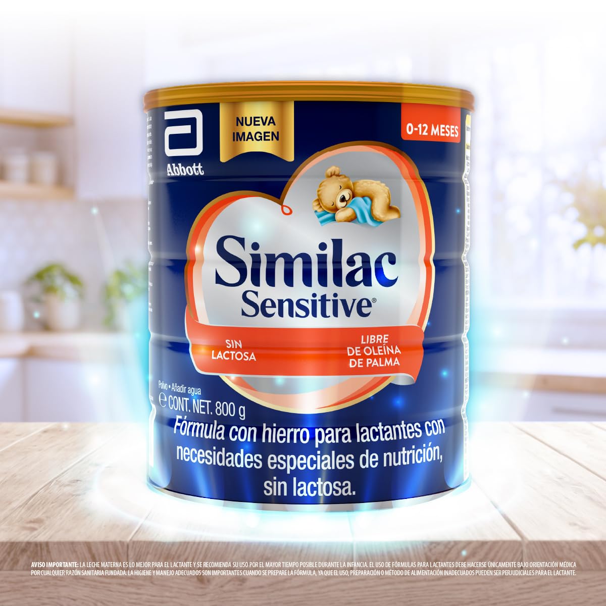 Similac Sensitive Fórmula Sin Lactosa 0-12 meses 800g | Fórmula con hierro para lactantes con necesidades especiales de nutrición, sin lactosa