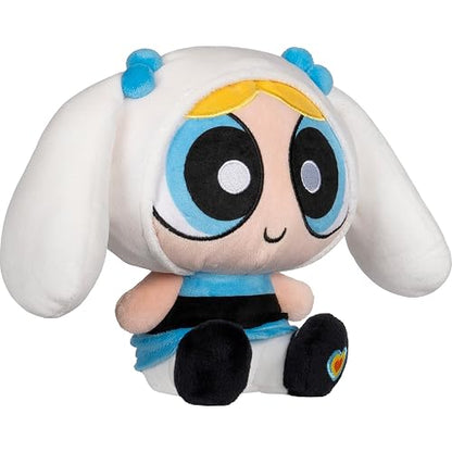 Hello Kitty® and Friends X Powerpuff Girls® Collab - Peluche Cinnamoroll™ & Bubbles de 8 Pulgadas - Producto Oficial Sanrio® & Cartoon Network® - 6+