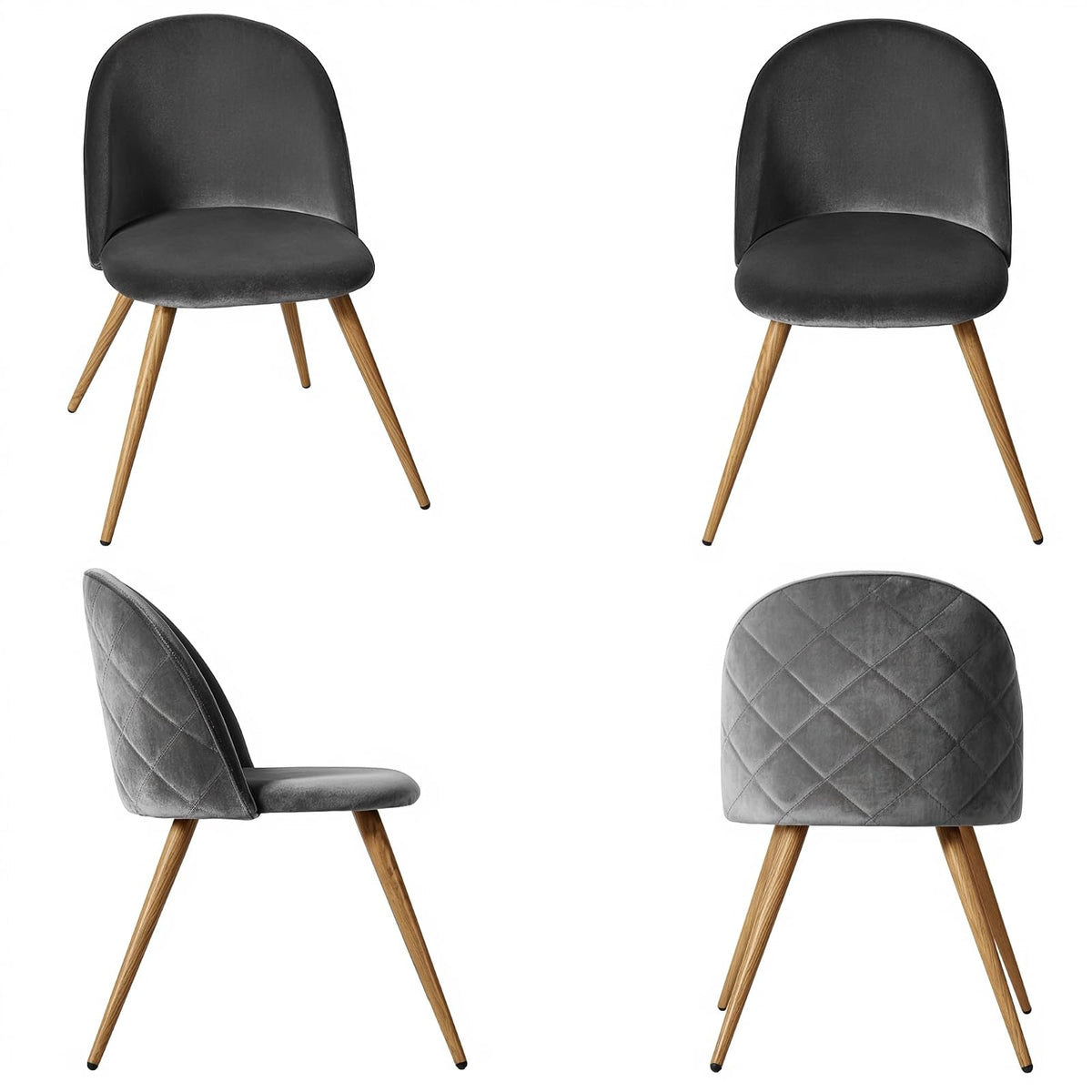CangLong - Juego Moderno de 2 sillas de Comedor de Mediados de Siglo, Modernas, tapizadas de Terciopelo con Patas de Metal Dorado para Comedor, Sala de Estar, Cocina, recámara, habitación de