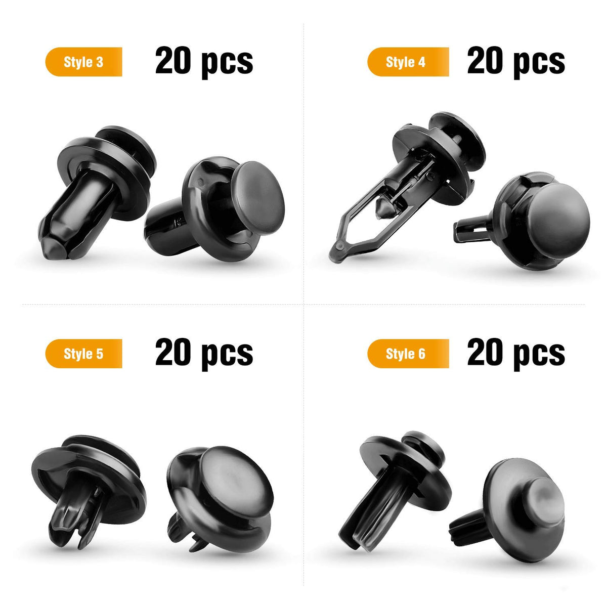 GOOACC GRC-30 Retenedores Automóvil Plástico 120 Piezas con Removedor Fijador Universal
