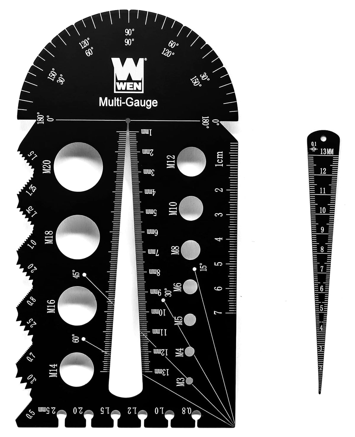 WEN ME210G Metric and Imperial Metal Thread Pitch Multi-Gauge with Carrying Case, Two Pack, Black