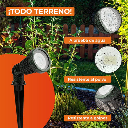 Tecnolite Lámpara con Estaca Jardín, Potencia Máx. 50 W, 1 Base GU10, IP44, IK06, No incluye foco