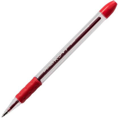 Pentel R.S.V.P. Ballpoint Pen, Fine Line, Red Ink, 5 Pack (BK90BP5B)