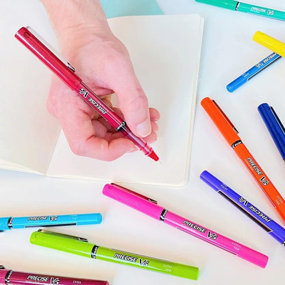 PILOT Precise V5 RT Rollerball Bolígrafos, azul, paquete de 8