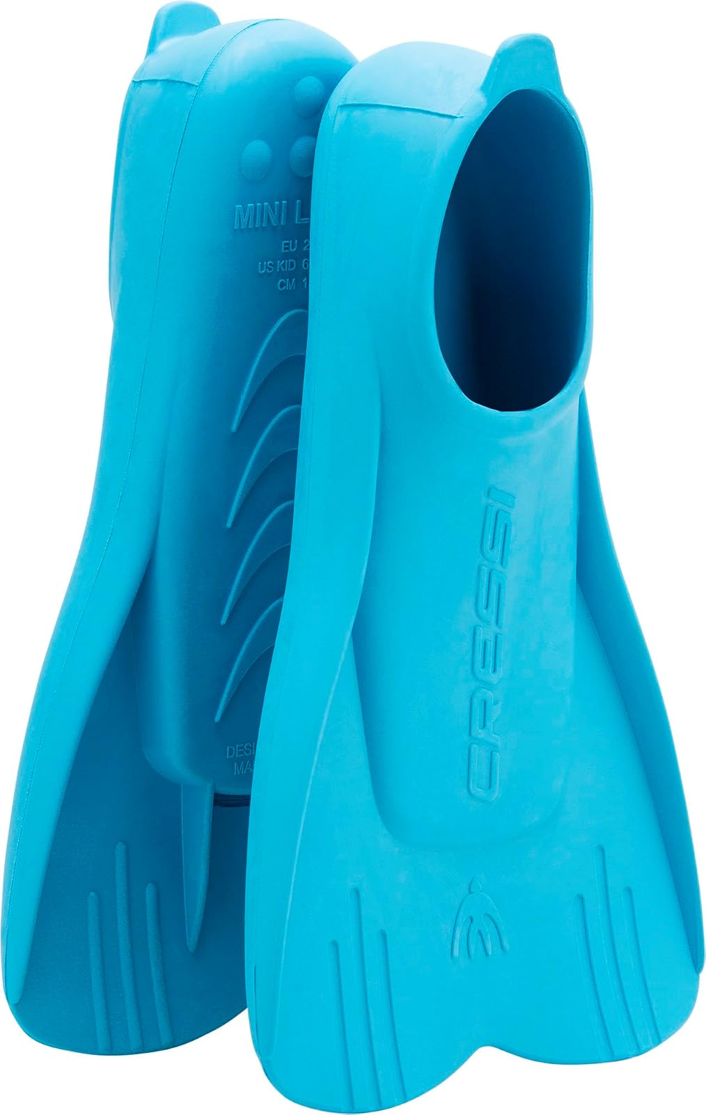 Cressi - Aletas flotantes Cortas para Aprender a Nadar, para niños de 1 año en adelante, Mini luz: diseñadas en Italia - Azul Claro - EU 29 - 31 | US Kid 11.5 - 13 (age 4 - 6)