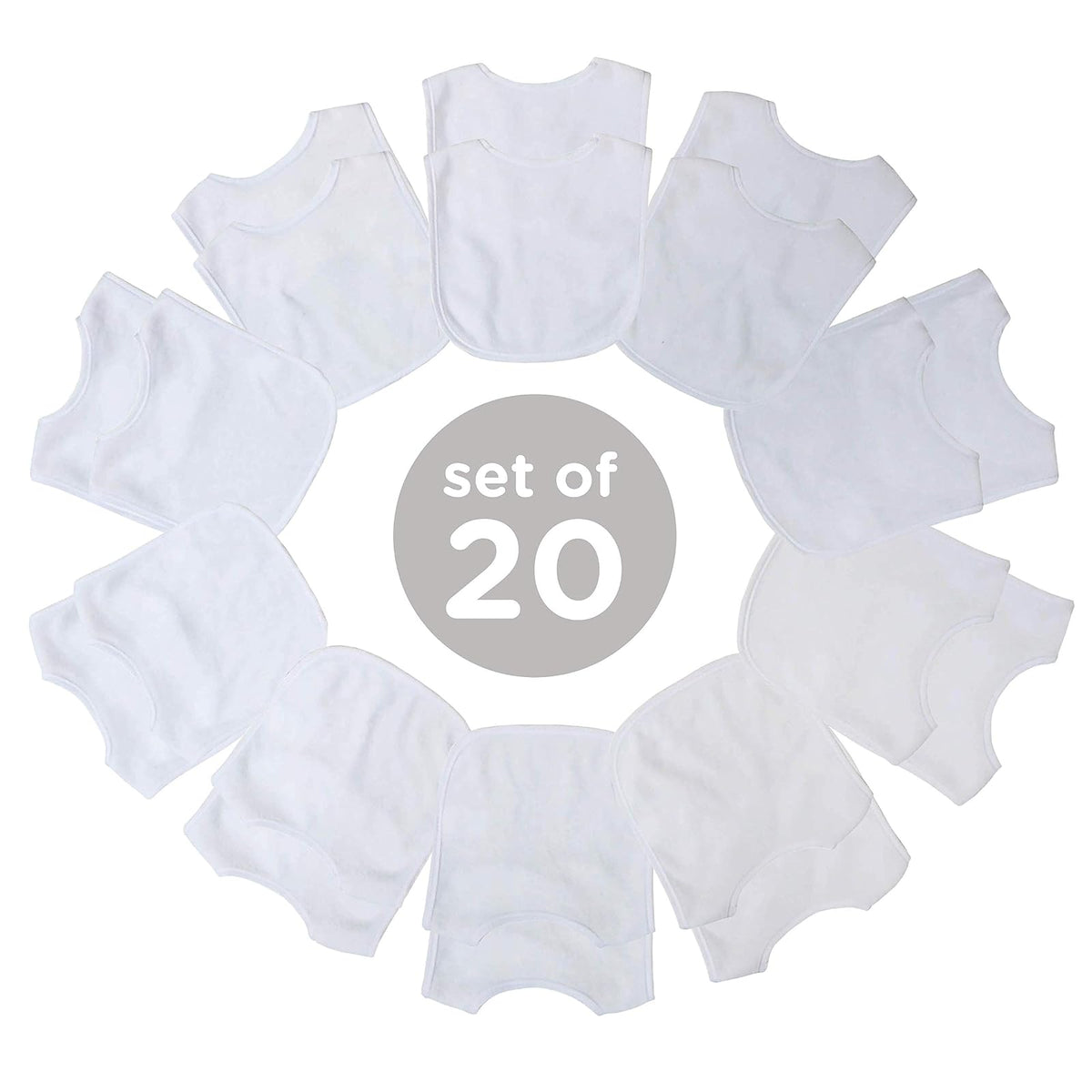Neat Solutions Terry Feeder Bib in White - 20 Pack