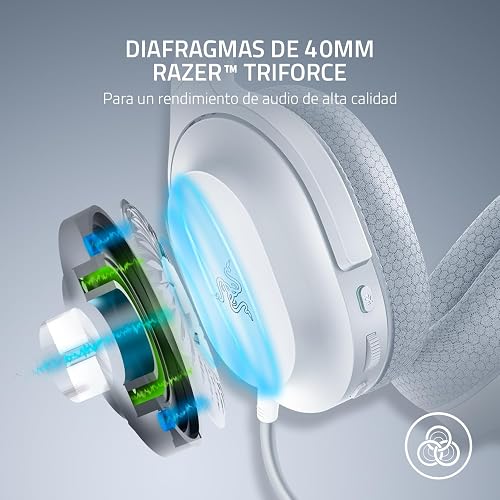 Razer Barracuda X Auriculares Gaming & Móviles Inalámbricos (PC, PlayStation, Switch, Android, iOS): 2.4GHz Inalámbrico + Bluetooth - Ligero - Drivers de 40mm - Micrófono Desmontable - Blanco Mercurio
