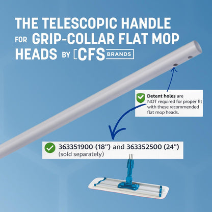 Carlisle 363367000 mopa plana de aluminio mango telescópico, 43" - 70" longitud