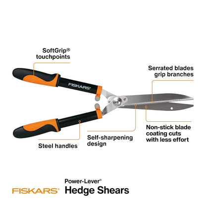 Fiskars 9181 - Tijeras para setos con mango de acero