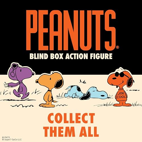 Super7 - Peanuts, Blind Box Reaction Sorpresa, Wave 6, Coleccionable | Incluye Snoopy, Sleeping Snoopy, Joe Cool, Flying Ace y personaje misterioso, figura articulada, coleccionista adulto