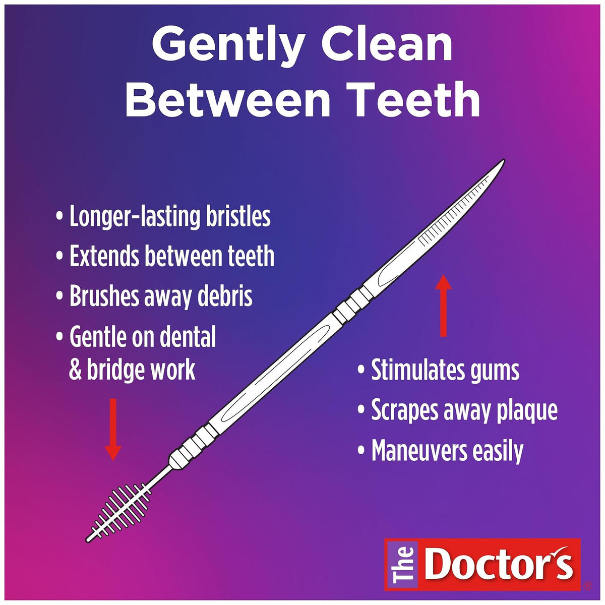 Palillos de dientes interdentales The Doctor's , ayuda a combatir la gingivitis, 1100 unidades (4 paquetes de 275 unidades)