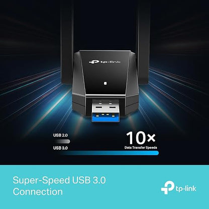 TP-Link Adaptador USB WiFi Archer TX30U Plus - WiFi 6 AX1800 Doble Banda - hasta 1.8 Gbps - Antenas de Alta Ganancia - USB 3.0 - MU-MIMO y OFDMA - Compatible con Windows