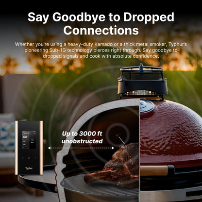 Typhur Sync - Termómetro inalámbrico para carne con WiFi, 2 sondas delgadas, 6 sensores, 10 señales más fuertes, precisión de ±0.-55 °F, configuración directa de base inteligente, lectura fiable a