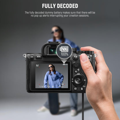 NEEWER D Tap to NP-FZ100 Batería Simulada con Cable para V Mount Batería, Fuente de Alimentación Estable para Sony ZV-E1 A1 A7 III A7 IV A7C II R III IV V A7S III A9 II A6600 A6700 FX3 FX30, VP-FZ100