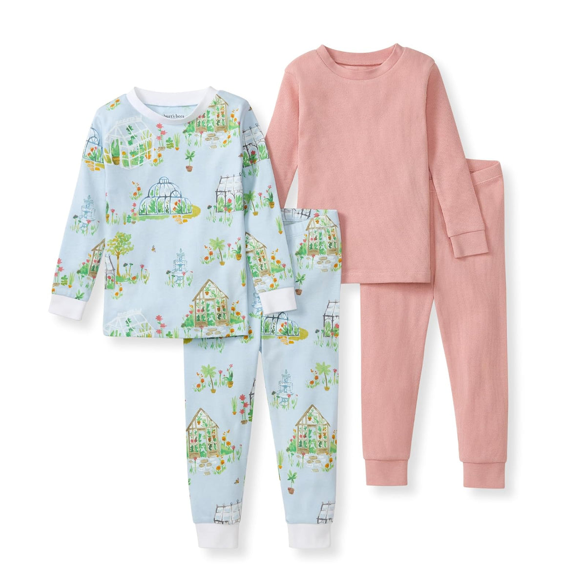 Burt's Bees - Pijama de algodón orgánico para bebé, 2 Piezas | Pijama suave, acogedor y cómodo con puños acanalados elásticos y estampados pintados a mano para hacer que la hora de dormir