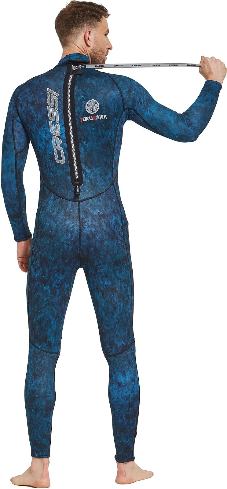 Cressi Spearfishing and Freediving One-Piece Wetsuit with Loading Chest Pad, Knee Protection, Anatomical Design - Tokugawa: Designed in Italy