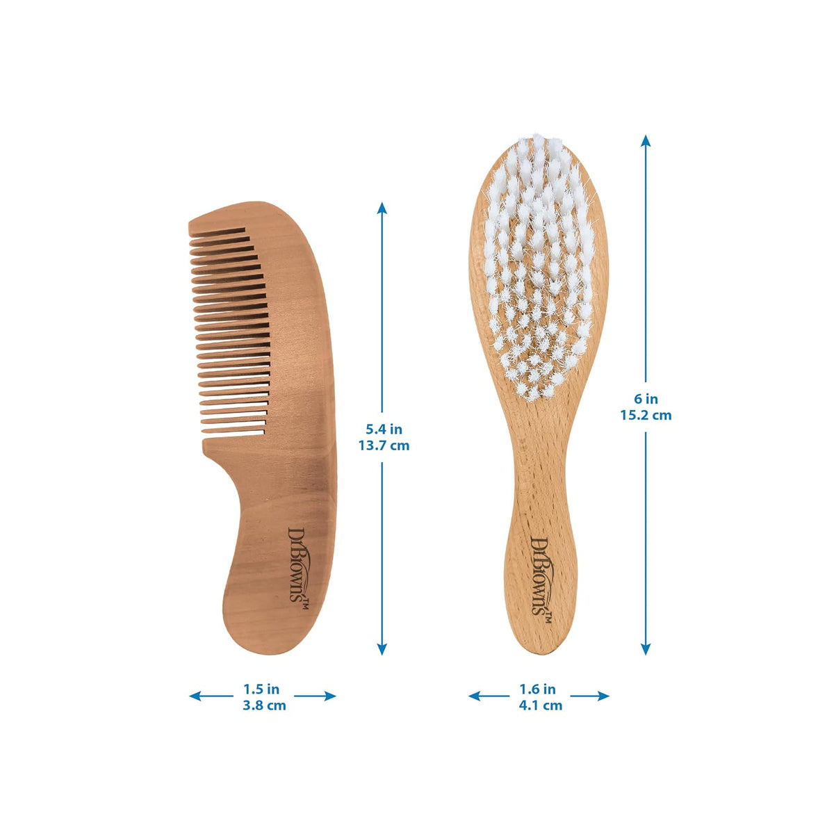 Dr. Brown's Baby Care Essentials - Kit de tijeras de uñas con funda, aspirador nasal, cepillo para polvo de tapa de cuna y peine, sin BPA