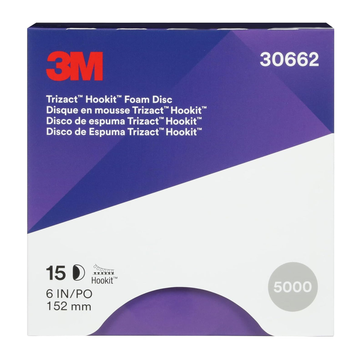 3M Disco Hookit Trizact P '' Pre Pulido Automotroz | 15 discos; azul, acabado de pintura; lijado ultrafino; eliminación de micro arañazos