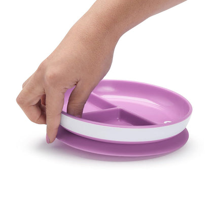 Munchkin Stay Put Platos De Succión Dividida Para Niños Pequeños, Azul/Verde