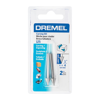 Dremel 125 Fresa de Alta Velocidad 1/4 Pulgadas, 2 Piezas