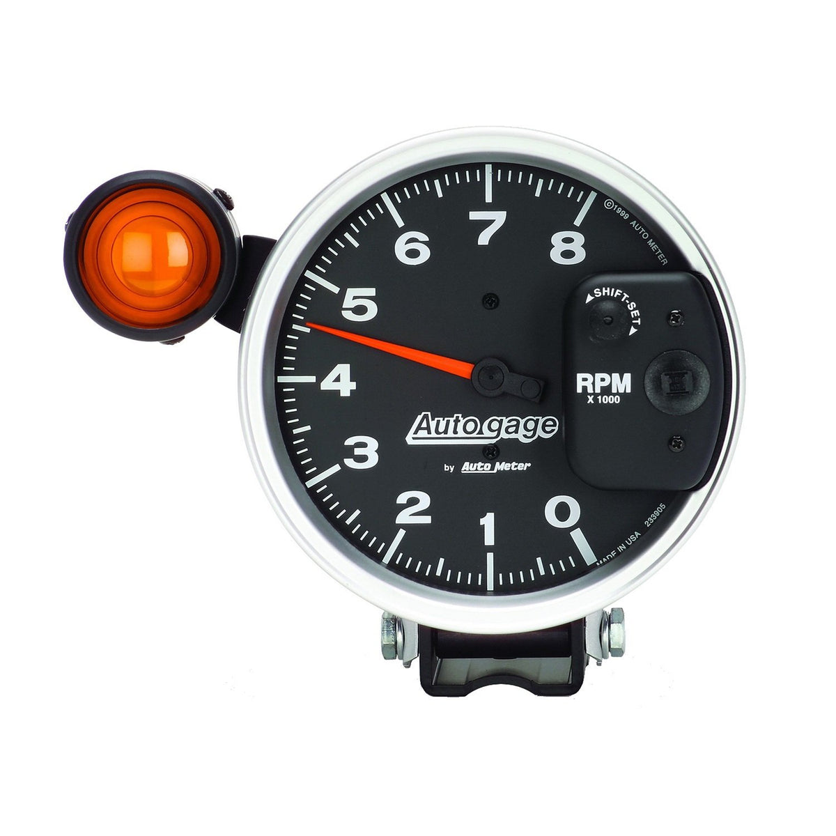 Auto Meter Tacómetro Autogage Monster Shift-Lite 233905, 5 in, Negro y Plateado