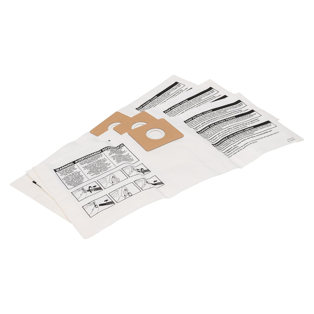 Shop-Vac 9066900 Bolsas de filtro desechables, se ajustan a tanques de 3 galones, ideales para recogida en seco, materiales no peligrosos, compatibles con modelos de 3 galones de Shop-Vac, (3 unidades