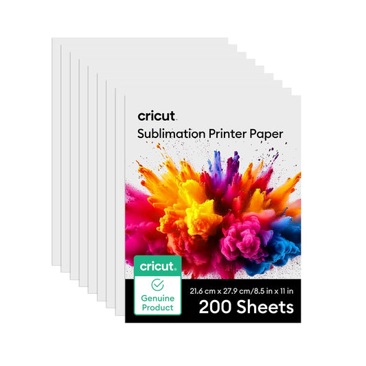 Cricut Papel para impresora de sublimación – 200 hojas | Tamaño de letra, compatible con impresora de sublimación y tinta (120 g/m²)