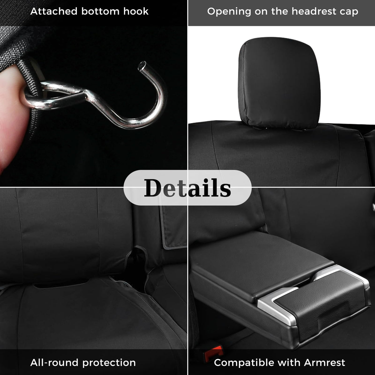 Coverado Fundas de asiento de automóvil para banco trasero, impermeable, para asiento trasero Oxford para protector de asiento de automóvil para niños y perros, compatible con Ford F150 y 2017-2025, Ford F250