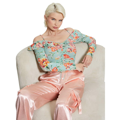 LS Off Shldr Ruffle Shaina Top Guess, Multicolor, L