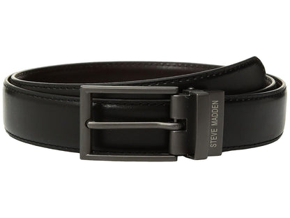 Steve Madden Cinturón de Piel Reversible para Hombre - negro - 34
